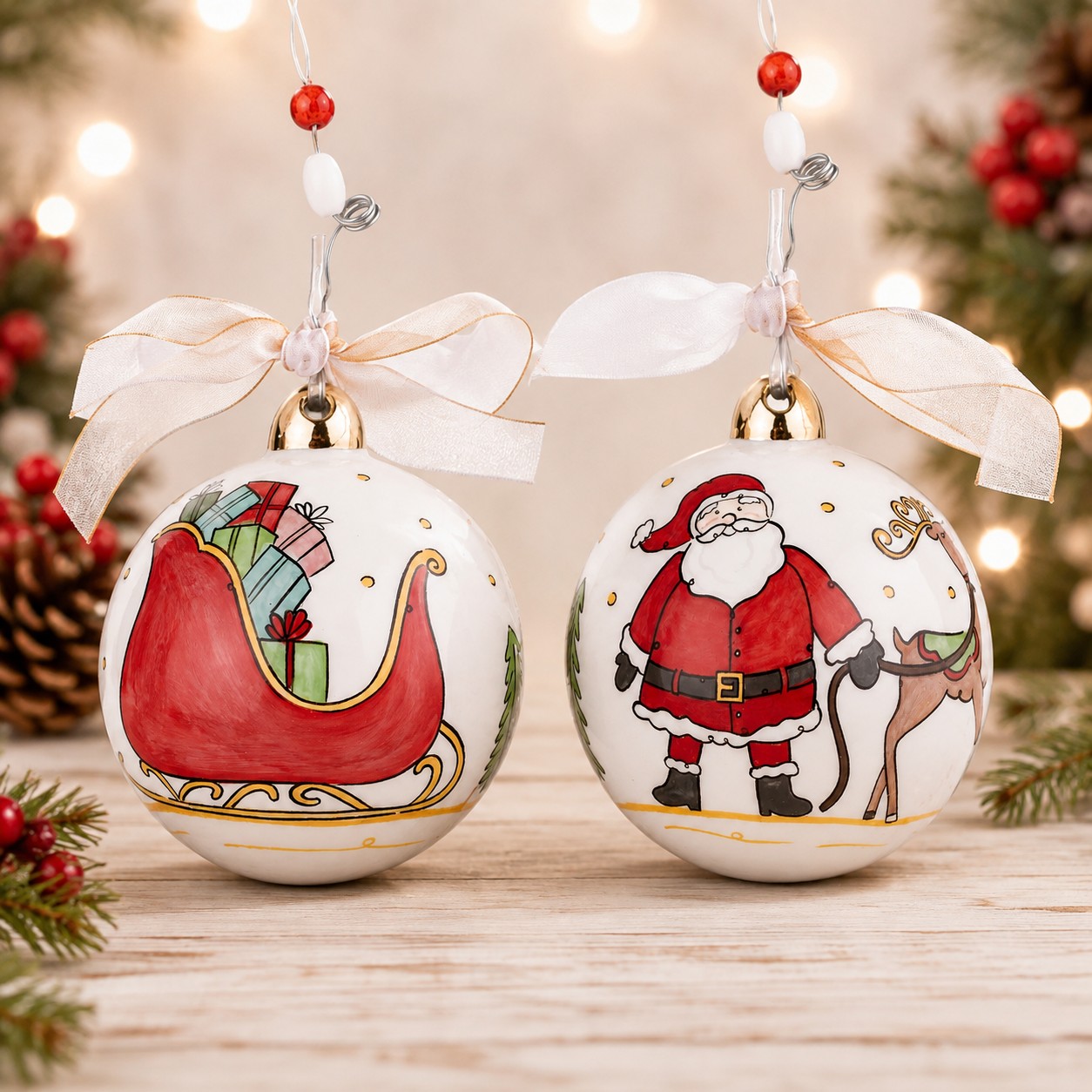 Santa Sleigh Ornament